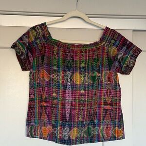 CHULA Tie Back Colorful Plaid Women's Top